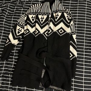 Rachel Roy black & white cardigan, size L, NWT